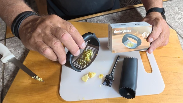 Alt view image 3 of 4 - Garlic Press Rocker Set with Garlic Peeler & Cleaning Brush,Stainless Steel Garlic Mincer Crusher,Easy Kitchen Gadget for Effortless Smashing,Kitchen Essentials,Home and Kitchen Utensils Accessori