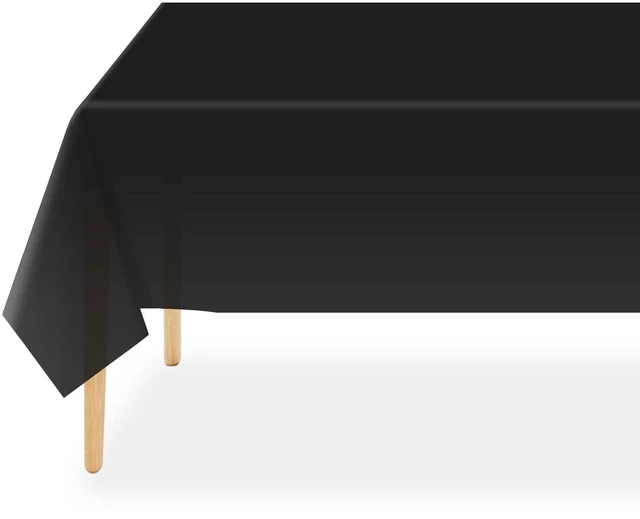 Main image of 2 Pack Black Plastic Tablecloth, Black Table Cloth Disposable