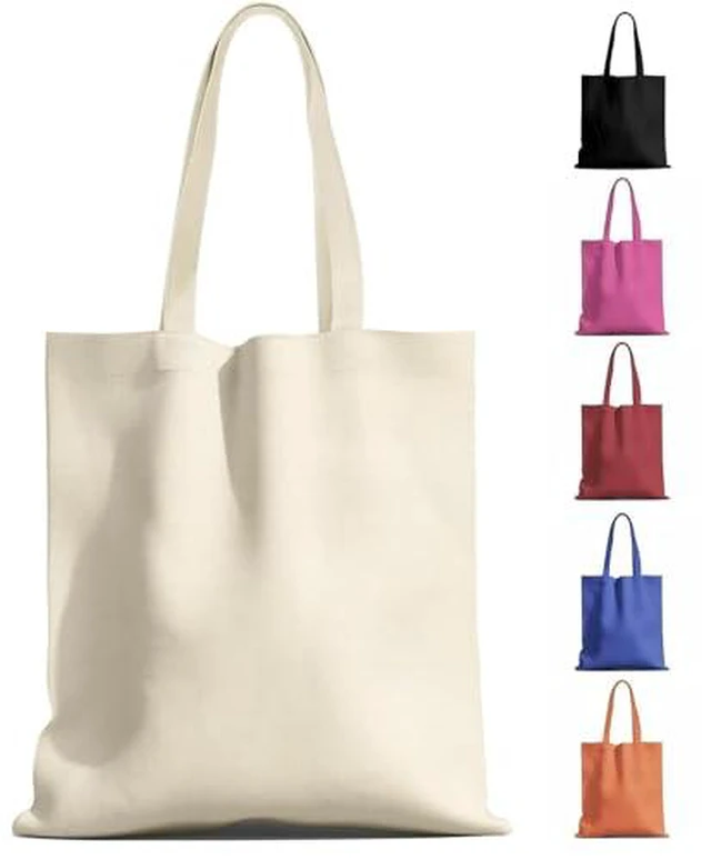 Alt view image 2 of 5 - 1-200 Pack Available Canvas Reusable Tote Bags with Handle, 1 Pack
