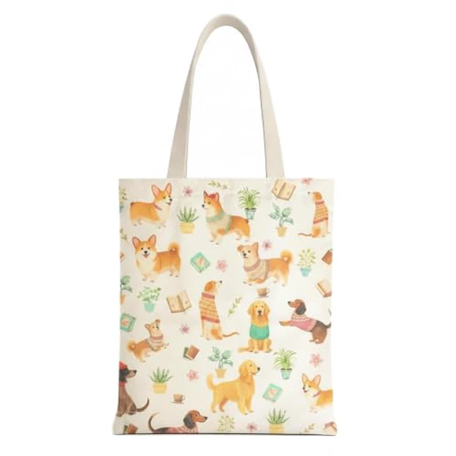Alt view image 5 of 5 - 1-200 Pack Available Canvas Reusable Tote Bags with Handle, 1 Pack