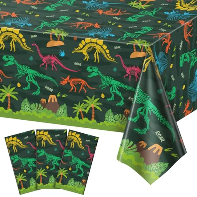 Alt view image 6 of 6 - 3 Pack Plastic Safari Baby Shower Tablecloth, Woodland Forest Party Supply