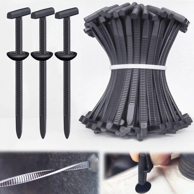 Main image of 150Pcs Upgraded Nylon Universal Cable Tie Buckles for Car, Aymier Heavy Duty T Rivet Zip Ties, Double-Side Self-Locking Automotive Zipper Clips for Fender Trunk Bumper Repair, Home, Garage