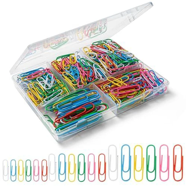 Alt view image 2 of 2 - Paper Clips Assorted Sizes, Cute Colored Paper Clip for Office Supplies,Small Medium Large Jumbo, Colorful and Heavy Duty, Ideal for Bookmark- Pack of 350