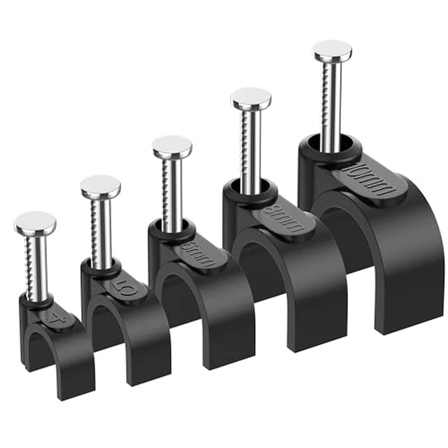 Alt view image 3 of 3 - Cable Clips with Steel Nails - White, 360 pcs, 4mm-10mm, Universal Cable Clips