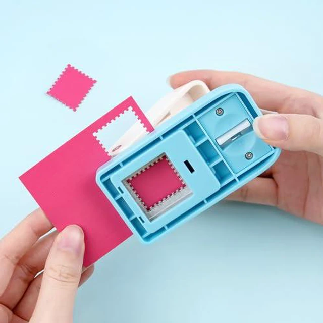 Alt view image 2 of 6 - Stamp Puncher, Stamp Punch, Postage Stamps Punch, 1X0.8inch Rectangular Stamps Cutout Punches, Lever Paper Punches for Crafting, Square Craft Hole Puncher for Paper Crafts DIY Scrapbooking Journaling