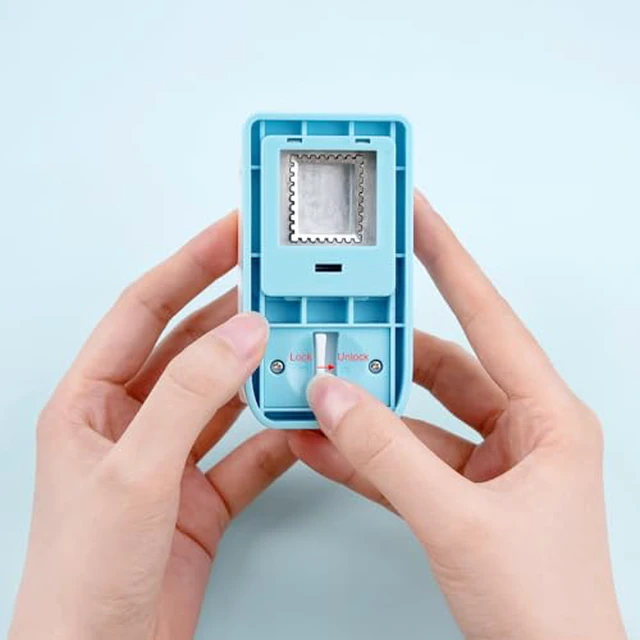 Alt view image 5 of 6 - Stamp Puncher, Stamp Punch, Postage Stamps Punch, 1X0.8inch Rectangular Stamps Cutout Punches, Lever Paper Punches for Crafting, Square Craft Hole Puncher for Paper Crafts DIY Scrapbooking Journaling