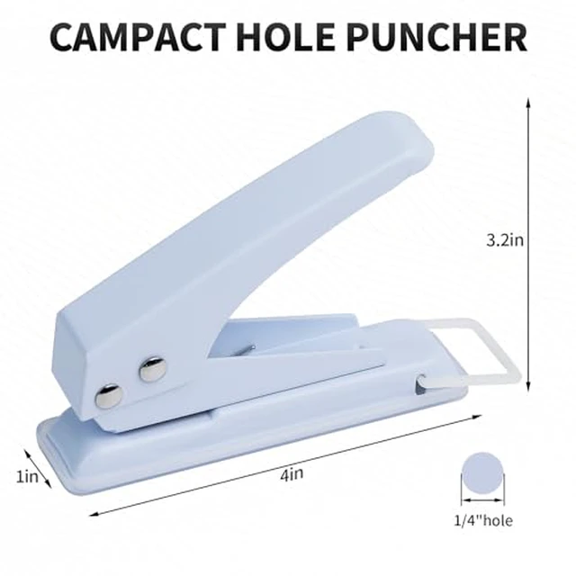 Alt view image 4 of 6 - Hole Punch Heavy Duty, 1/4 in Single Hole Punch for Crafts, One Hole Paper Puncher & Perforadora de Papel, Easy and Smooth Punching for Classroom & Office Tasks, Crafts