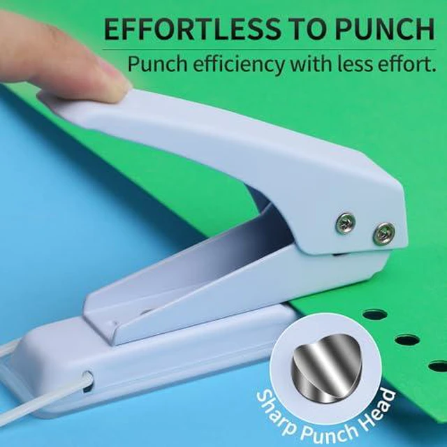 Alt view image 2 of 6 - Hole Punch Heavy Duty, 1/4 in Single Hole Punch for Crafts, One Hole Paper Puncher & Perforadora de Papel, Easy and Smooth Punching for Classroom & Office Tasks, Crafts