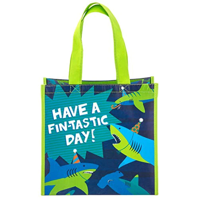 Alt view image 2 of 7 - unisex child Stephen Joseph Gifts Medium Recycled Gift Bag, SHARK, Medium US