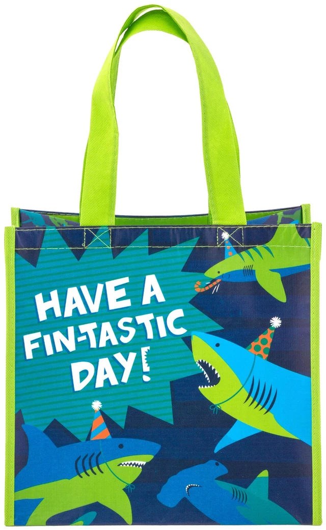 Main image of unisex child Stephen Joseph Gifts Medium Recycled Gift Bag, SHARK, Medium US