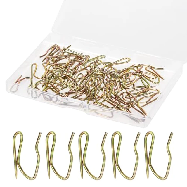 Alt view image 2 of 3 - 58PCS Rustproof Curtain Hooks, 1 Inch Stainless Steel Pin-On Hooks