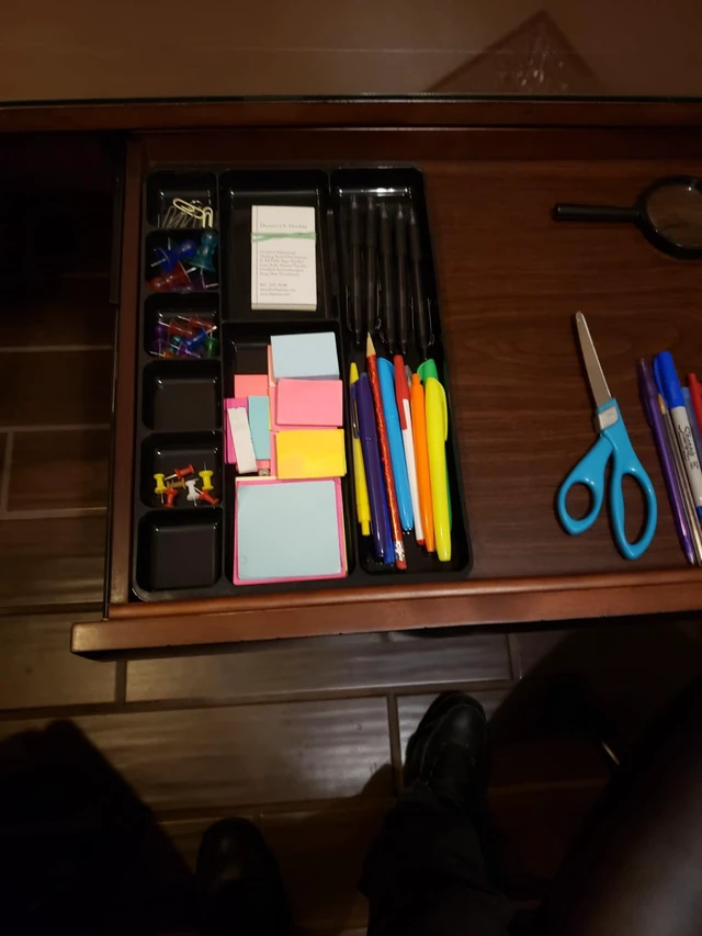 Alt view image 5 of 5 - Extra Deep Desk Drawer Director Tray, Plastic, 11.875 x 15 x 2.5 Inches, Black