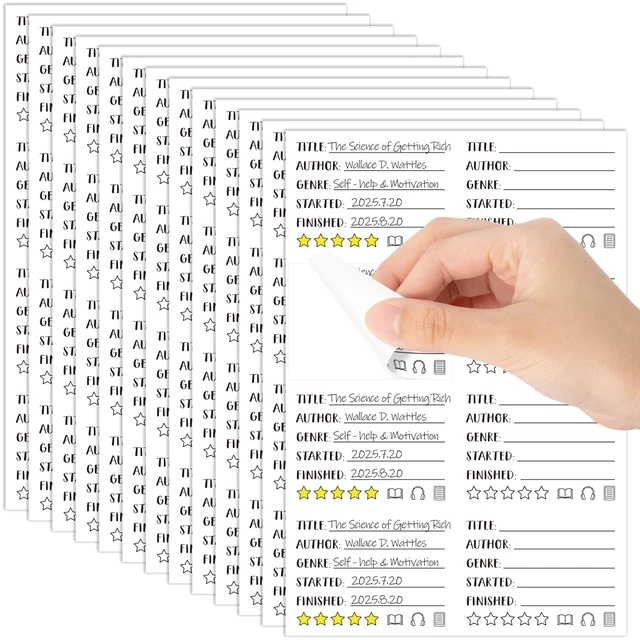 Main image of Book Journal Reading Stickers - 13Pcs Book Review Self-Stick Notes