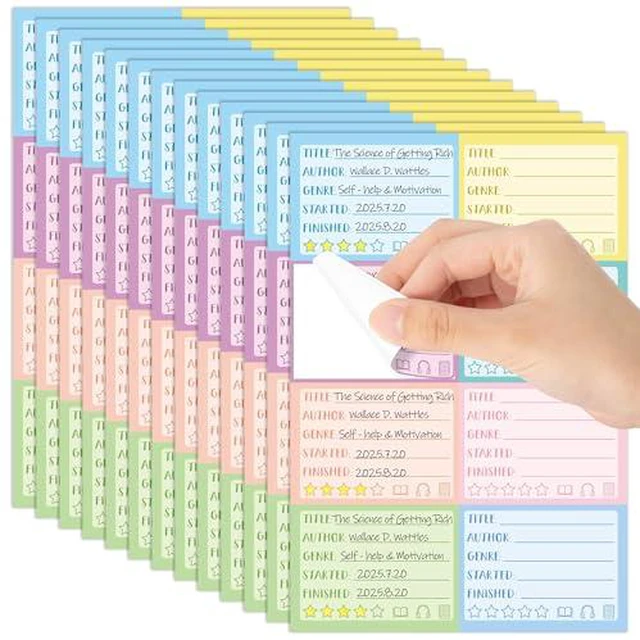 Alt view image 4 of 4 - Book Journal Reading Stickers - 13Pcs Book Review Self-Stick Notes