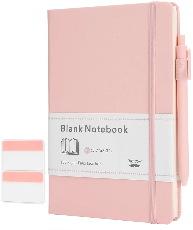 Main image of Blank Journal Notebook, A5 (5.7"x8.3"), 160 Pages, Blush