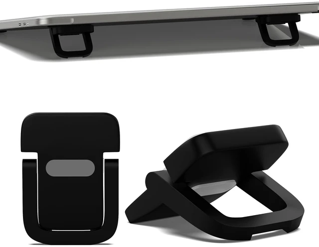 Main image of 2 PCS Portable Keyboard Riser, Adjustable Black Laptop Keyboard Stand with 2 Angle Settings and Self-Adhesive Foldable Feet, Mini Foldable Laptop Stand Riser Keyboards Lift for Most Keyboards