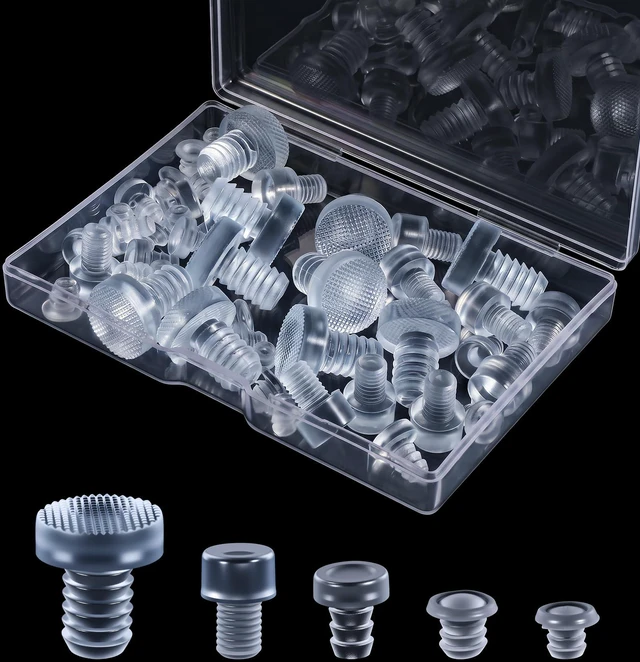 Main image of 50 Pcs Glass Table Top Bumpers with stem, 5 Sizes Table Top Antislip Pad