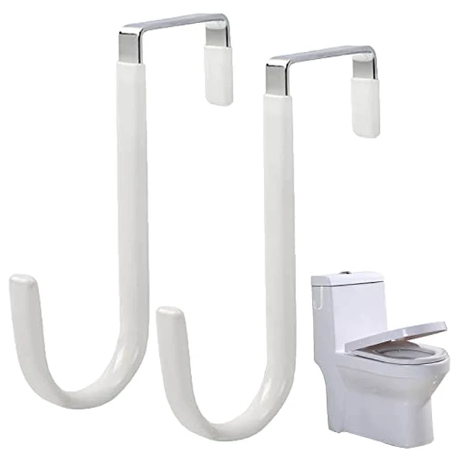 Alt view image 2 of 3 - Potty Seat Hook2pcs Multifunctional Potty Hook for Kids Towel Organizer Heavy Duty Organizer HooksZ Shaped Shower Door Hooks (White) (White)