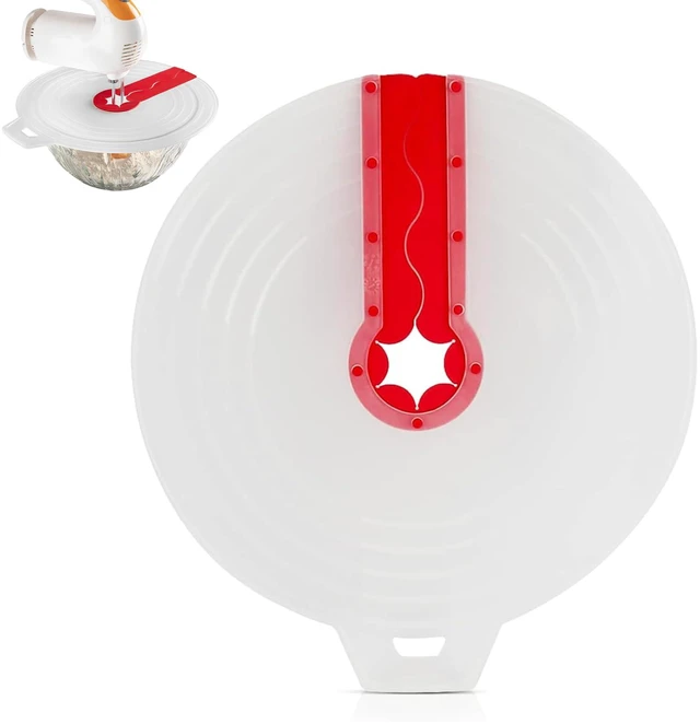 Main image of 12" Mixing Bowl Splatter Guard BPA-Free Fits Most Hand & Stand Mixers (Red)