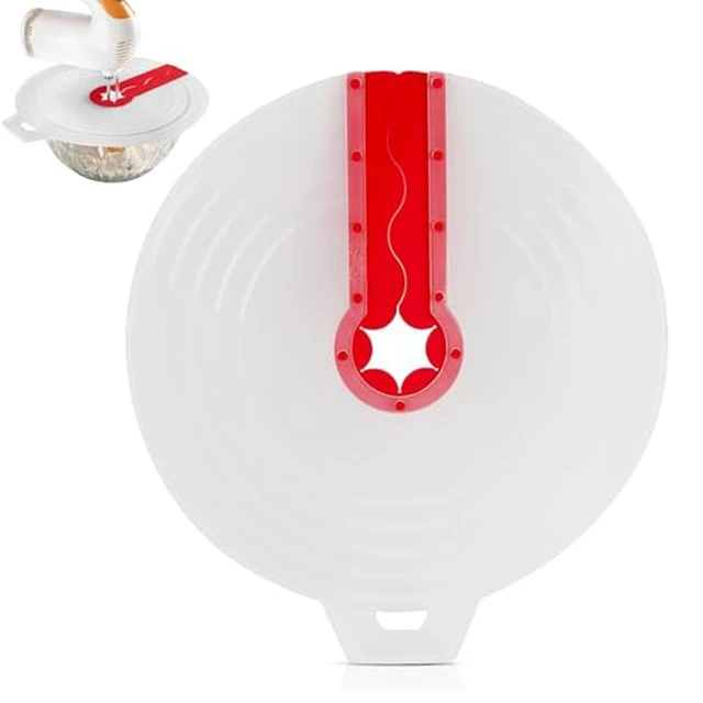 Alt view image 2 of 2 - 12" Mixing Bowl Splatter Guard BPA-Free Fits Most Hand & Stand Mixers (Red)