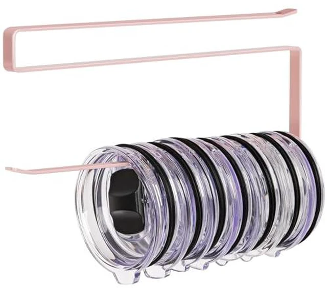 Alt view image 2 of 5 - Tumbler Lid Organizer, Versatile Tumbler Lid Storage Holds 10 Lids, Pink