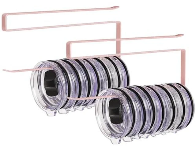 Alt view image 3 of 5 - Tumbler Lid Organizer, Versatile Tumbler Lid Storage Holds 10 Lids, Pink