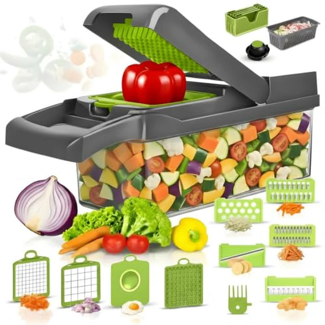 Alt view image 2 of 2 - Vegetable Chopper with Container High Grade Stainless Steel & ABS