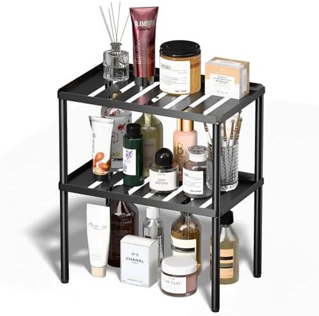Alt view image 2 of 2 - Cabinet Organizer Shelf, 2 Tier Kitchen Cabinet Organizer with Stackable Cabinet Shelves for Kitchen Countertop Storage, Metal Kitchen Shelf Organizer for Spice, Pantry & Under Sink