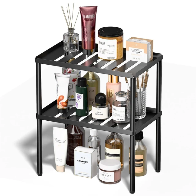 Main image of Cabinet Organizer Shelf, 2 Tier Kitchen Cabinet Organizer with Stackable Cabinet Shelves for Kitchen Countertop Storage, Metal Kitchen Shelf Organizer for Spice, Pantry & Under Sink