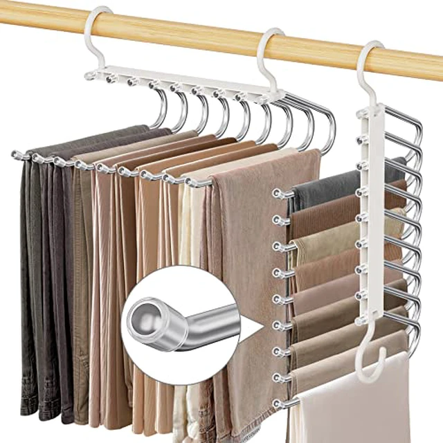 Alt view image 2 of 5 - Upgrade 9 Layers Pants Hanger Space Saving Non-Slip Closet Organizer 2 Pack