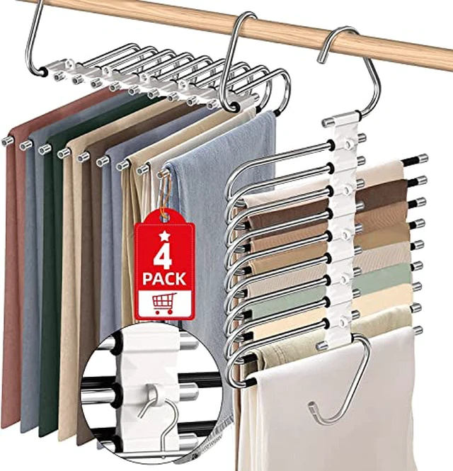 Alt view image 3 of 5 - Upgrade 9 Layers Pants Hanger Space Saving Non-Slip Closet Organizer 2 Pack