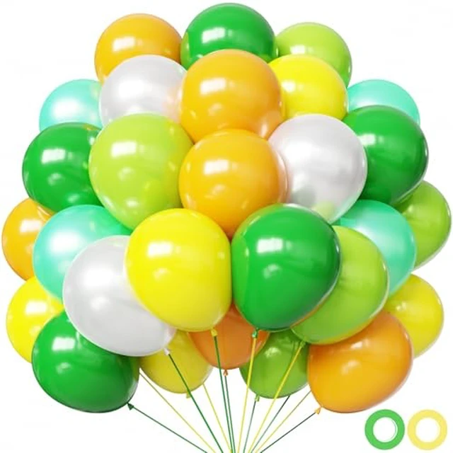 Alt view image 4 of 6 - Hiquaty Blue and Silver Balloons,50pcs 12 Inch Blue and White Balloons