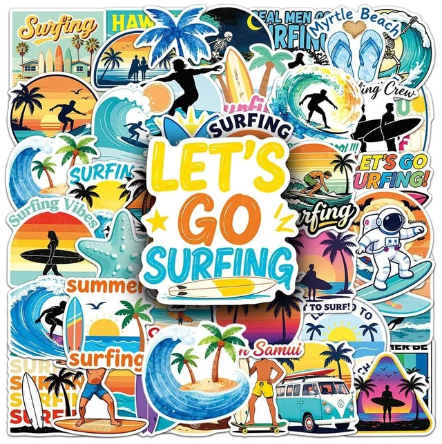 Main image of Go Surfing Stickers |50Pcs Summer Water Sports Waterproof Vinyl Decals