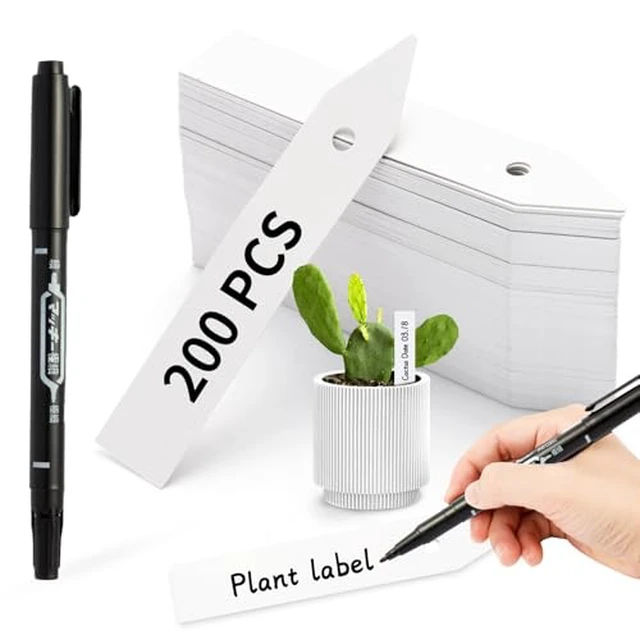 Alt view image 2 of 3 - Plant Labels, 200Pcs 3-Inch Plastic Plant Tags with Maker Pen
