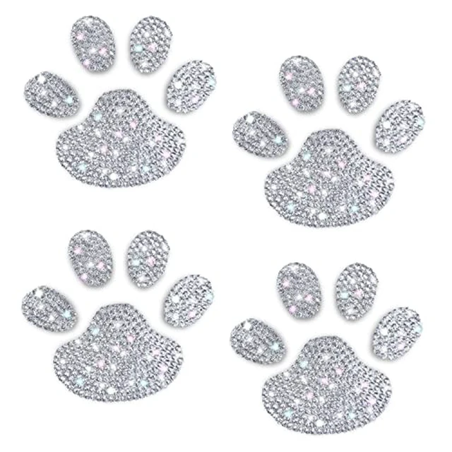 Alt view image 4 of 4 - LZLRUN 4PCS Silver 3D Chrome Dog Paw Footprint Car Decoration Sticker