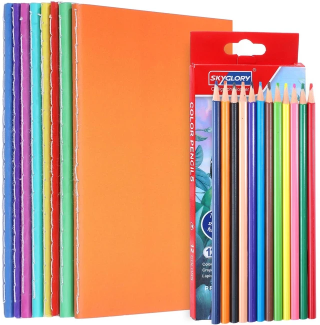 Main image of 8 Pack Colorful Blank Books for Kids, Acid-free Drawing Pad Set, A6 Size