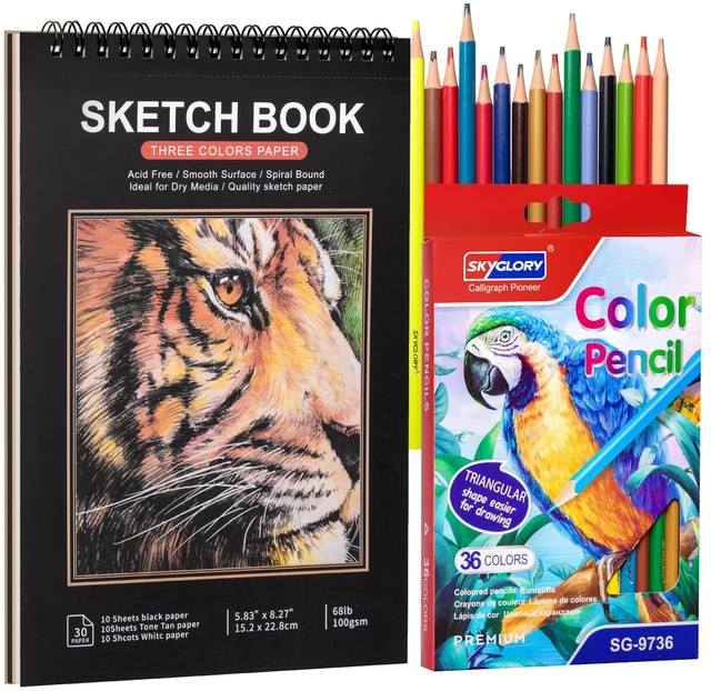 Main image of 5.8 x 8.3In Sketch Book Set for Kids, 100 GSM Spiral Sketch Drawing Pad