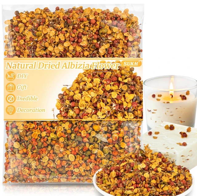 Main image of 3oz Dried Albizia Flower - Natural Herb Blooms for Soap Candle Crafts