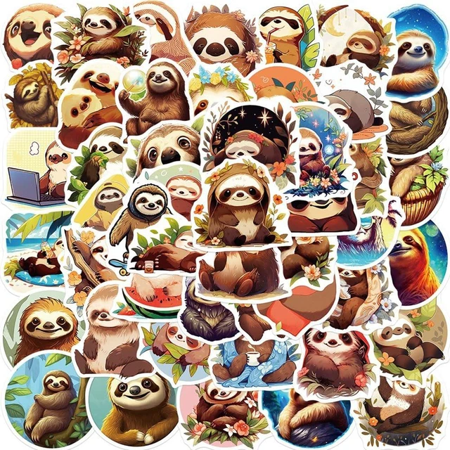 Main image of Sloth Stickers |50Pcs Sloth Waterproof Vinyl Decals for Water Bottles
