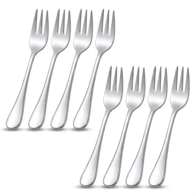 Alt view image 2 of 3 - 5.4 Inch Small Stainless Steel Dessert Forks,Set of 8 Metal Appetizer Forks