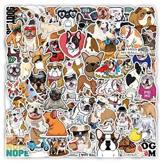 Alt view image 3 of 4 - Dog Stickers Decals for Laptops,50 Pcs Cute Funny Fancy Shiba Inu Akita Dogs Waterproof Vinyl Sticker,Water Bottle Phone Skateboard Stickers for Kids,Teens,Adults
