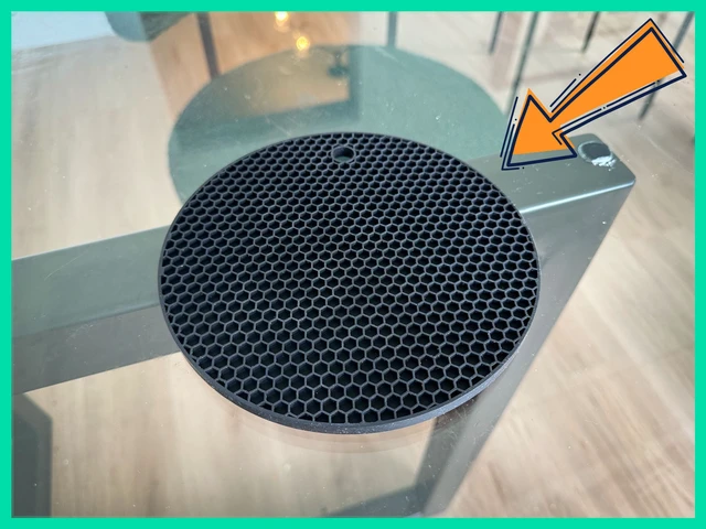 Alt view image 3 of 5 - TENOC Silicone Non-Slip, Heat Resistant & Water-Trapping Trivet Mats for Water Glasses & Teacup & Coffee Cup & Dishes & Cookware, Multipurpose Kitchen Table Coaster, 5.5-Inch, Blac