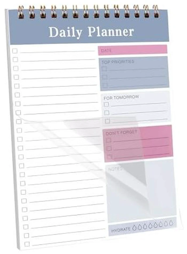 Alt view image 2 of 4 - 30 Sheets Undated Daily Planner Memo Pad, 5.1x7.8 Inch To Do List Notebook, Multiple Functional Checklist Notepads for Office, School and Home (Blue)