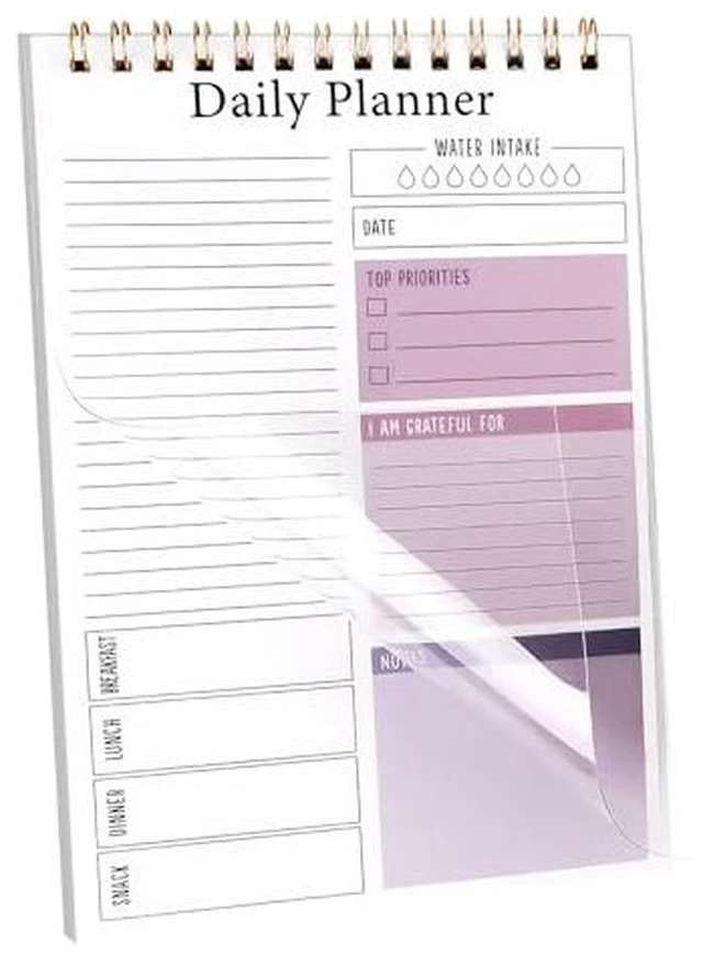 Alt view image 4 of 4 - 30 Sheets Undated Daily Planner Memo Pad, 5.1x7.8 Inch To Do List Notebook, Multiple Functional Checklist Notepads for Office, School and Home (Blue)
