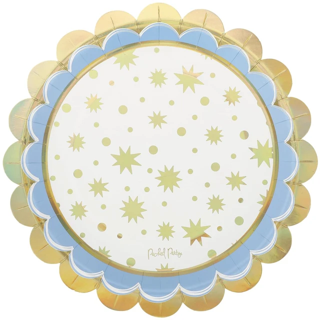 Main image of Packed Party Gold Stars 8-Count Paper Dinner Plates