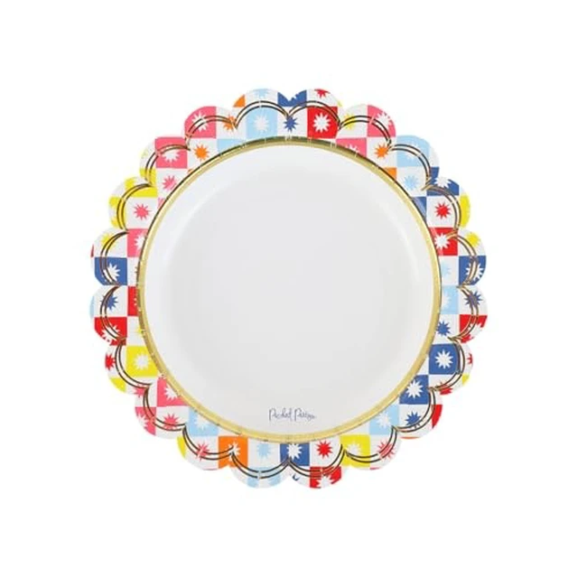 Alt view image 3 of 6 - Packed Party Gold Stars 8-Count Paper Dinner Plates