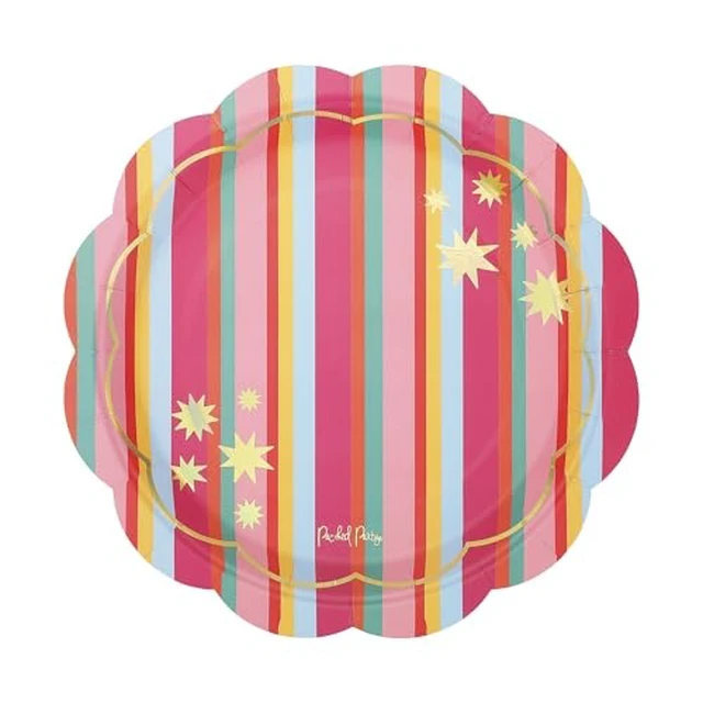 Alt view image 5 of 6 - Packed Party Gold Stars 8-Count Paper Dinner Plates