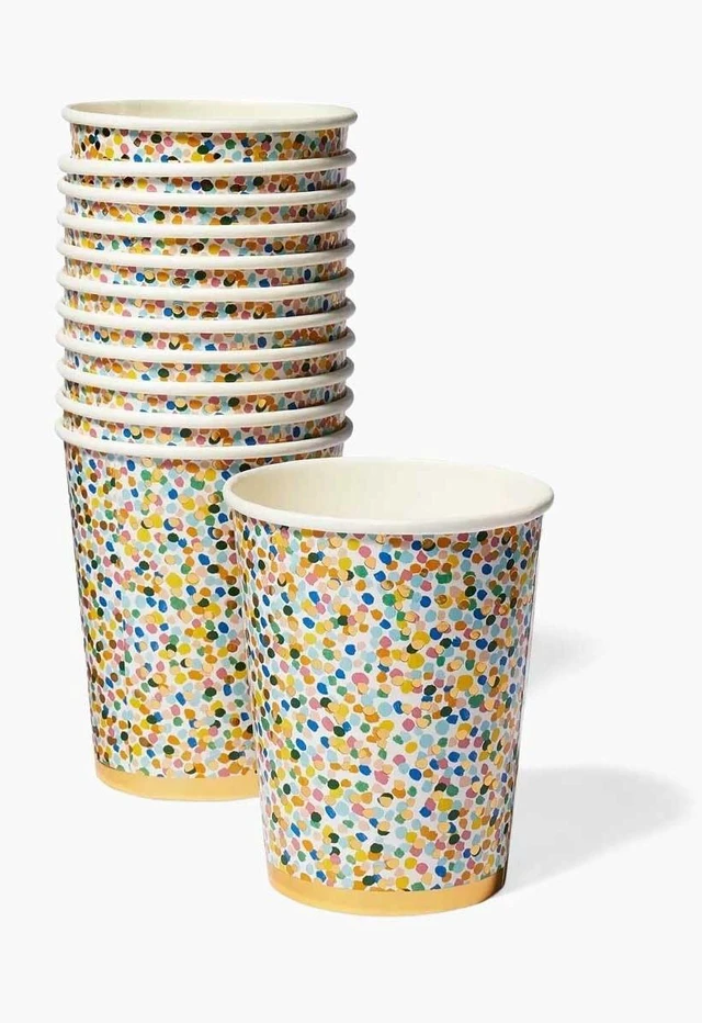 Main image of RIFLE PAPER CO. Birthday Cake Cups, Set of 12, Printed in Full Color
