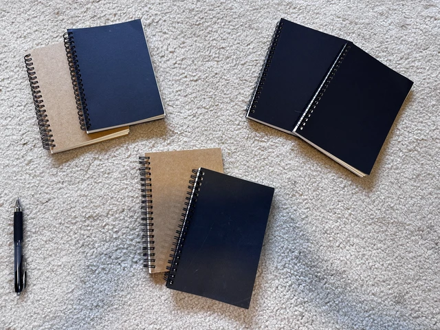 Alt view image 3 of 3 - Soft Cover Spiral Notebook Journal 2-Pack, Blank Sketch Book Pad, Wirebound Memo Notepads Diary Notebook Planner with Unlined Paper, 100 Pages/ 50 Sheets, 7Inchx 4.75Inch (Brown and Black)