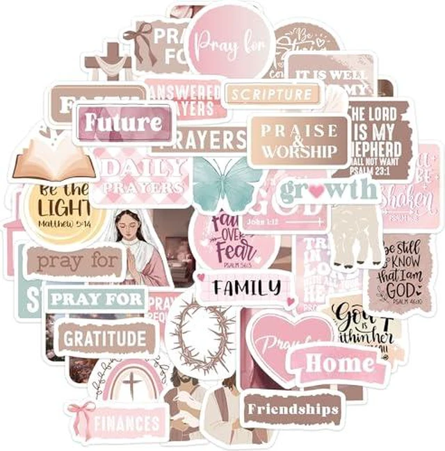 Alt view image 3 of 6 - 50 Pcs Lifestyle Photo Quote Vinyl Stickers